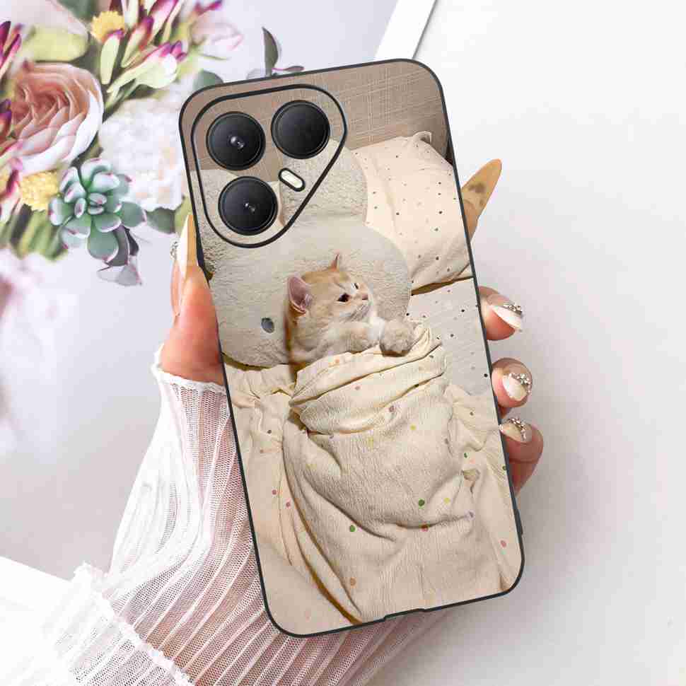 For Tecno Pova 7 Ultra 5G LJ9 Case Cartoon Cat Tiger Silicone TPU Black Cover For Tecno Pova 7Ultra 5G 6.67" Phone Cases Fundas