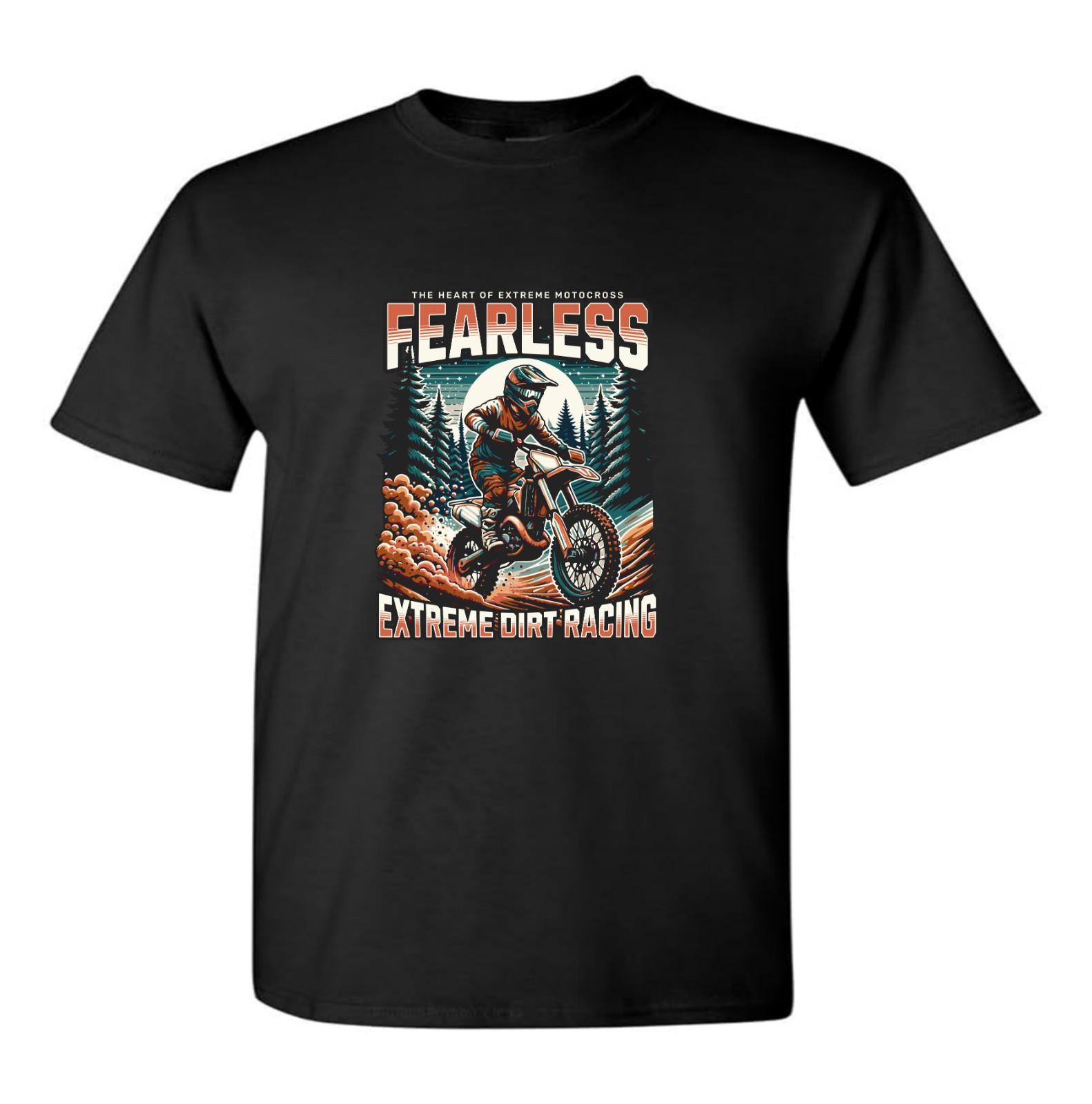 Fearless Extreme Dirt Racing Bikers T Shirt Motorbikes Motorcycle Motocross S