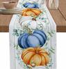 Fall Thanksgiving Pumpkin Linen Table Runner Holiday Party Decor Washable Kitchen Dining Table Runner Autumn Decorations