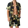 2025 Nicolas Cage Hawaiihemd Herren Sets Lustiger Meme-Druck Lässiges Hemd Set Sommer Muster Shorts 2-teiliger Hawaiianischer Anzug Plus