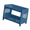 2 Tier Desktop Shelf Plastic Desktop Storage Organizer Rack for Bedroom Dorm Office Navy Blue