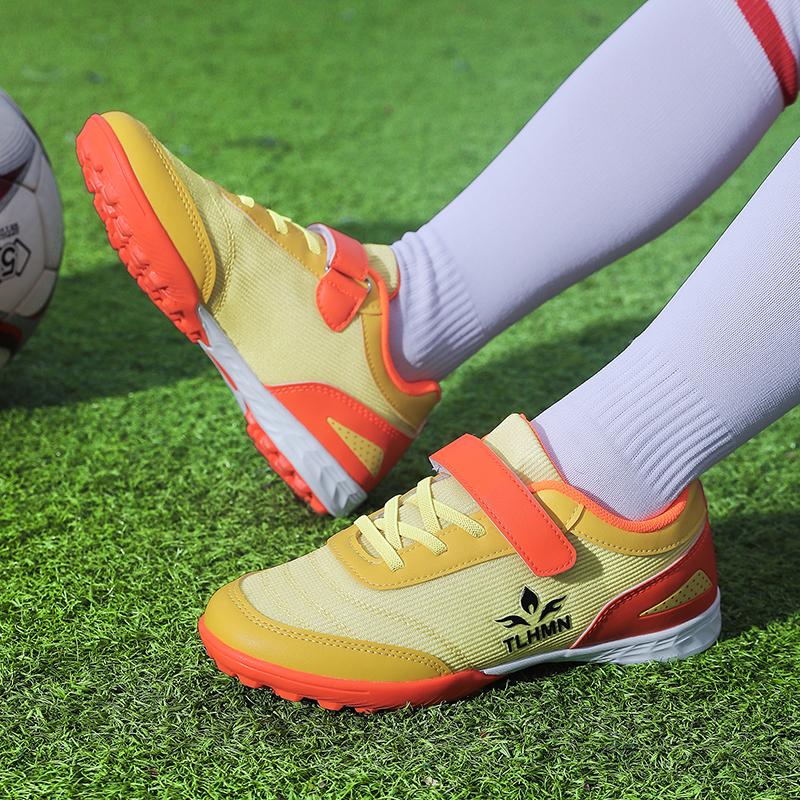 Zapatos de entrenamiento para niños y adolescentes, zapatillas de fútbol con clavos cortos, antideslizantes, resistentes al desgaste, absorbentes de golpes, de gran tamaño