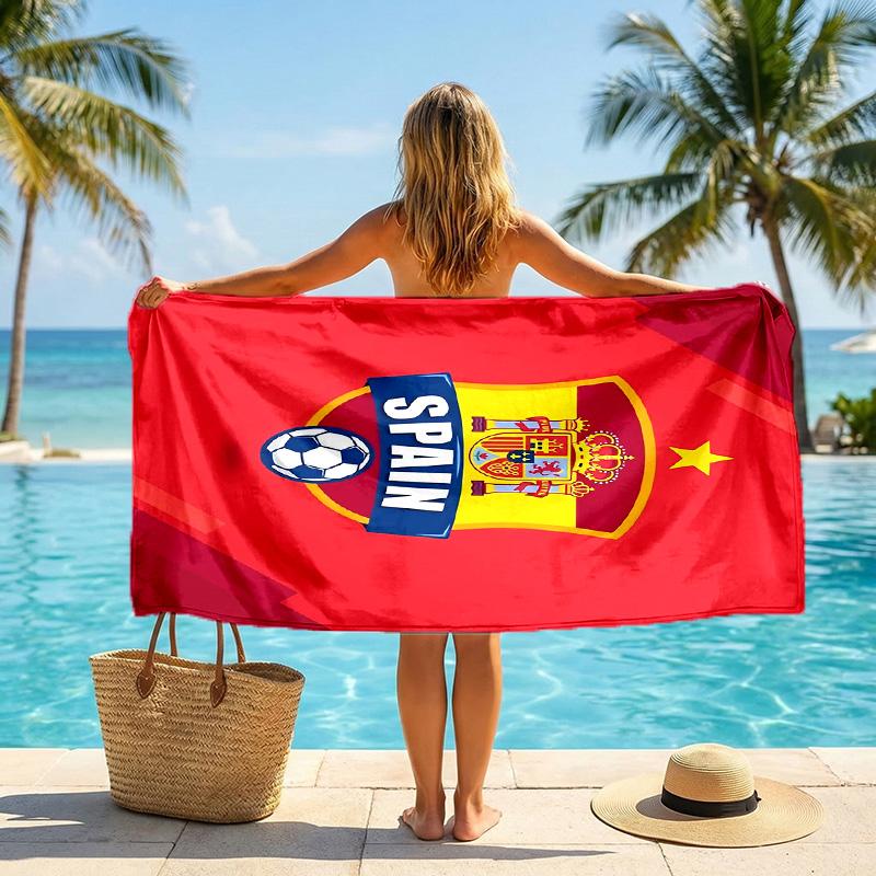 Asciugamano da Spiaggia Squadra Nazionale di Calcio Spagnola Morbido Microfibra Asciugamano Estivo Asciugatura Rapida Assorbente per Spiaggia Piscina Viaggio