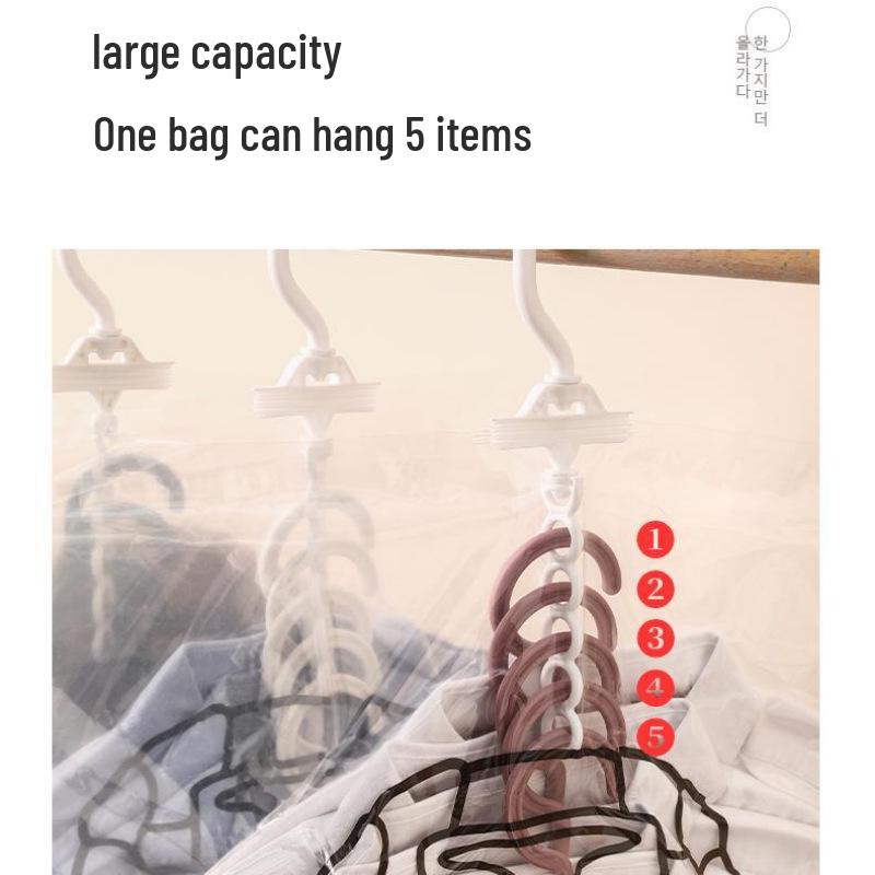 Extra Large Vacuum Storage Bag for Clothing with 5 Hooks