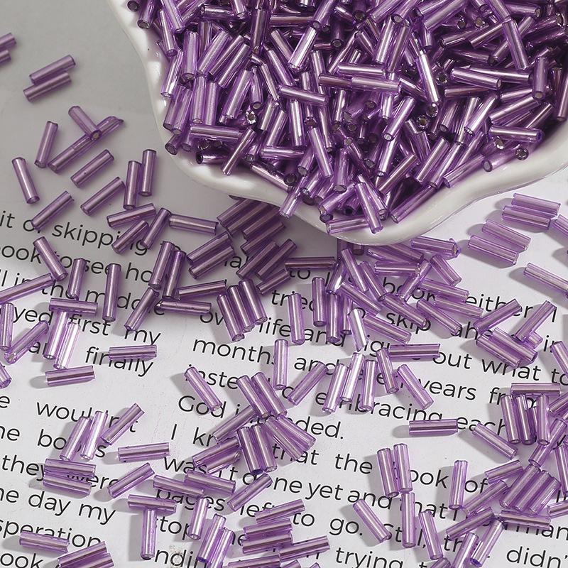 7mm Silver-Filled Glass Rice Tube Beads for DIY Jewelry, Necklace & Clothing Accessories