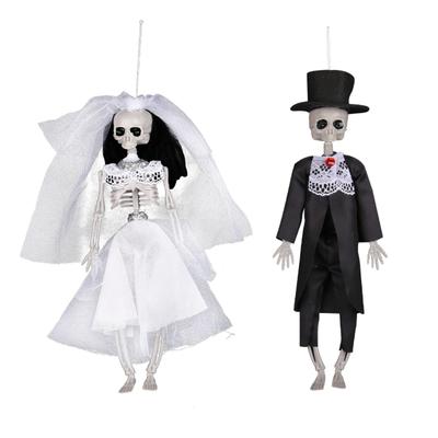 Halloween Dekorationen Außen Hängend Braut Bräutigam Skelett Beweglich Hängender Schädel Gruselig Zimmer Anhänger Hofdeko