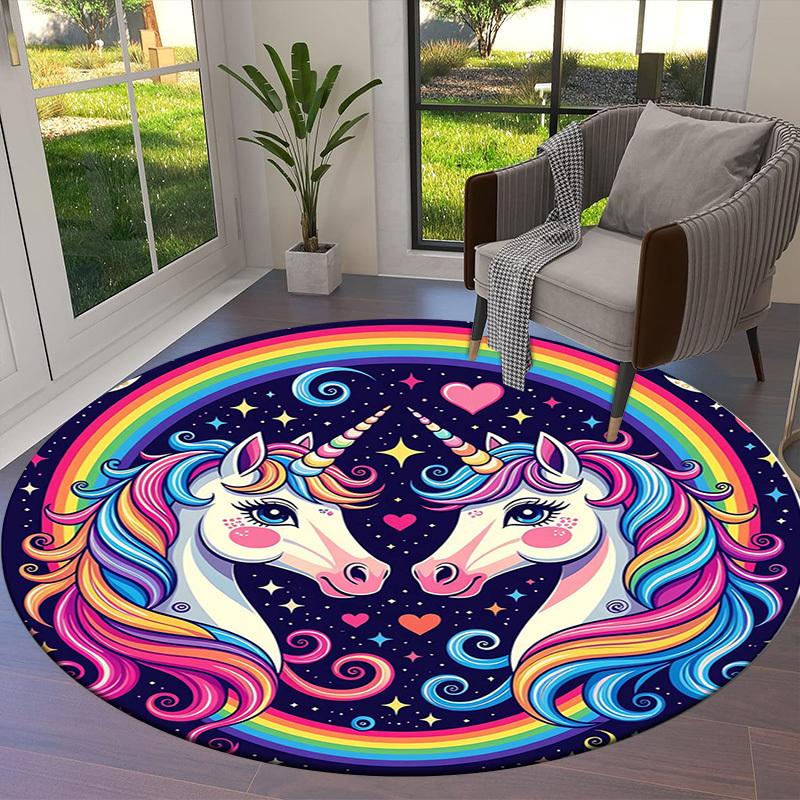 1pc Office Carpet Chair Mats Unicorn Rainbow Fantasy Artwork Perfect for Decorating Office Chairs, Living Rooms, Or Bedrooms