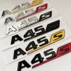 3D ABS Chrome Black Red Letters Car Trunk Badge Sticker For Mercedes Benz A45 AMG W177 W176 A45S Emblem Logo Auto Accessories