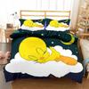 3D Print Tweetys Bird Bedding Set,Duvet Cover Comforter Bed Set Quilt Cover Pillowcase,King Queen Twin Size Boys Girls Adults