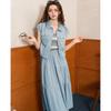 TERRE BLEUE Women's Summer Commuter Shirt & Skirt Set