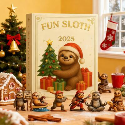 Faultier Adventskalender 2026 2D Acryl-Ornament 24 Tage Faultier-Ornament für Tierliebhaber Zuhause Feiertagsparty Feier Winter