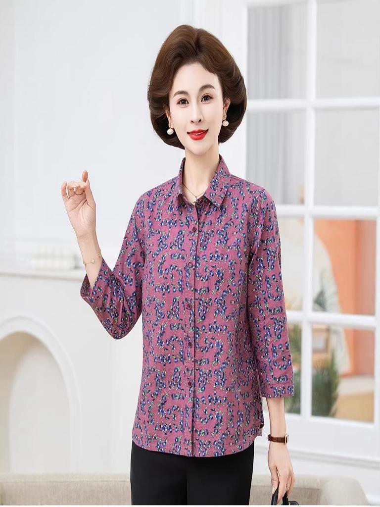 2026 Women's Pure Cotton Loose Mid-Sleeve Top