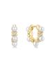[Worn by Ham Eun-jeong] Gold Sparkle Twist Shell Pearl Hoop 925 Silver Earrings E069-07G