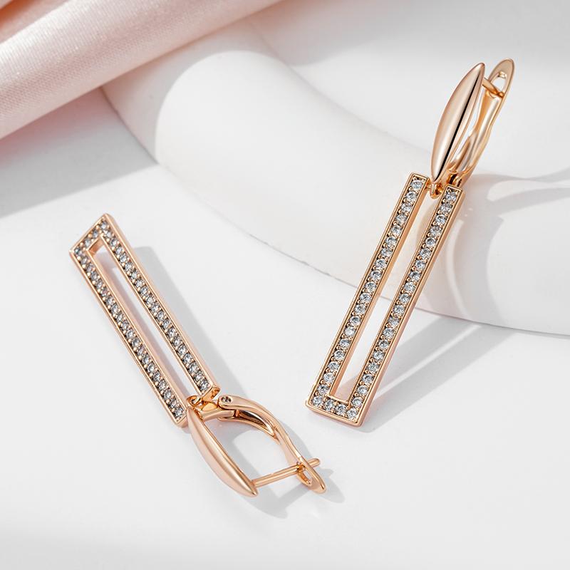 Длинные висячие серьги Kinel цвета розового золота для женщин — фото 4