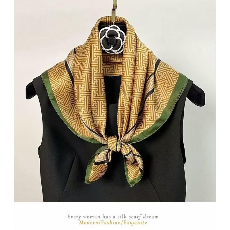 70 silk scarf square scarf high sense fashion versatile professional simulation silk small scarf versatile printed women's silk scarf