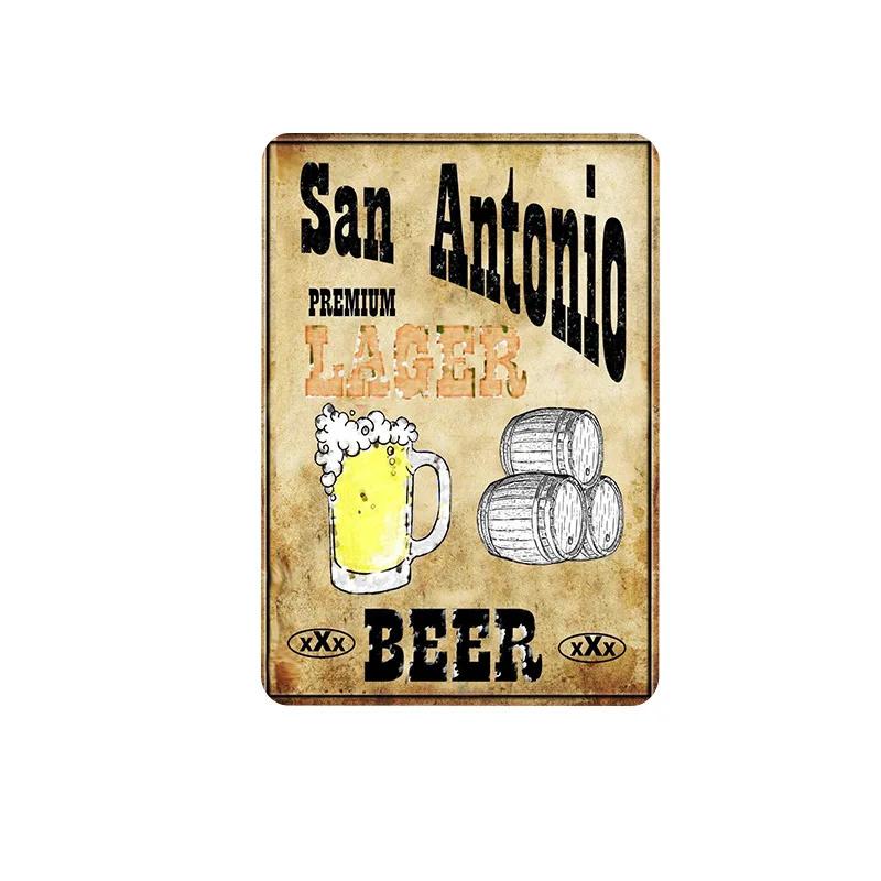 Vintage Beer Cheers Tin Sign Wall Plate Painting Decor Kitchen Bar Club Restaurant Pin Up Metal Signs Crafts Decorative Plaques