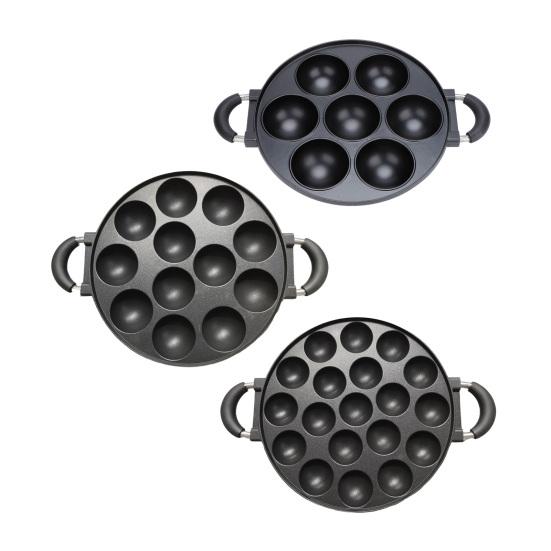 7/12/19-Hole Baking Pan Round Mold for Cake Pop Takoyaki & Egg Pancake Aluminum Takoyaki Pan Easy Release Quick Cleaning Versatile Kitchen Baking Tool