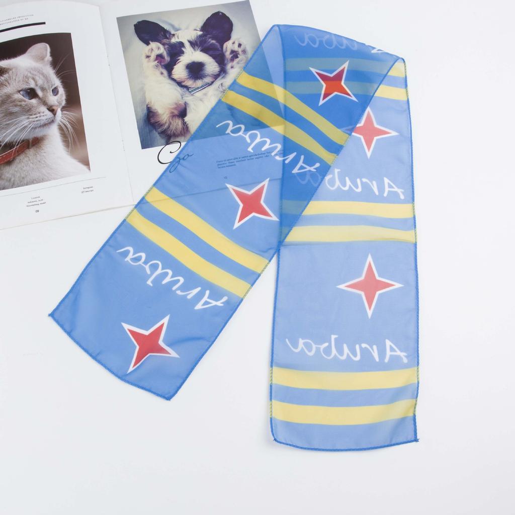 Chiffon Silk Scarf Women'S Decorative Scarf Long Silk Scarf Activity Gift Small Silk Scarf Polyester Printed Scarf