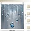 Crystal Diamond Shower Curtain Sparkling Ice Hanging Gems Blue Glitter Design Bathroom Decor Waterproof Printed Bath Curtain