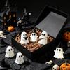 Halloween Party Accents Luminous Mini Ghost Figurines Glow in The Dark Cute PVC Statues Miniature Statue for Micro Landscape Tiered Tray Table