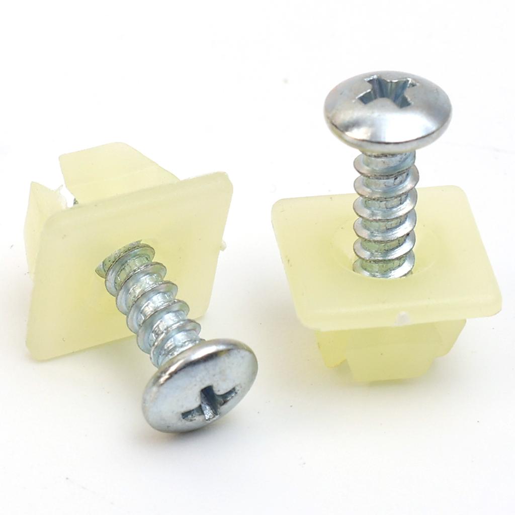 Universal License Plate Screws Mounting Hardware Kit with Nylon for Car Truck SUV Tag Fasteners Bolts Metal Self Tapping Screw