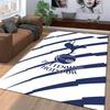 "Tappeto con Logo Tottenham Hotspur Stampato, Design a Strisce Blu e Bianche" Adatto per l'uso come antiscivolo per soggiorni, camere da letto, divani"