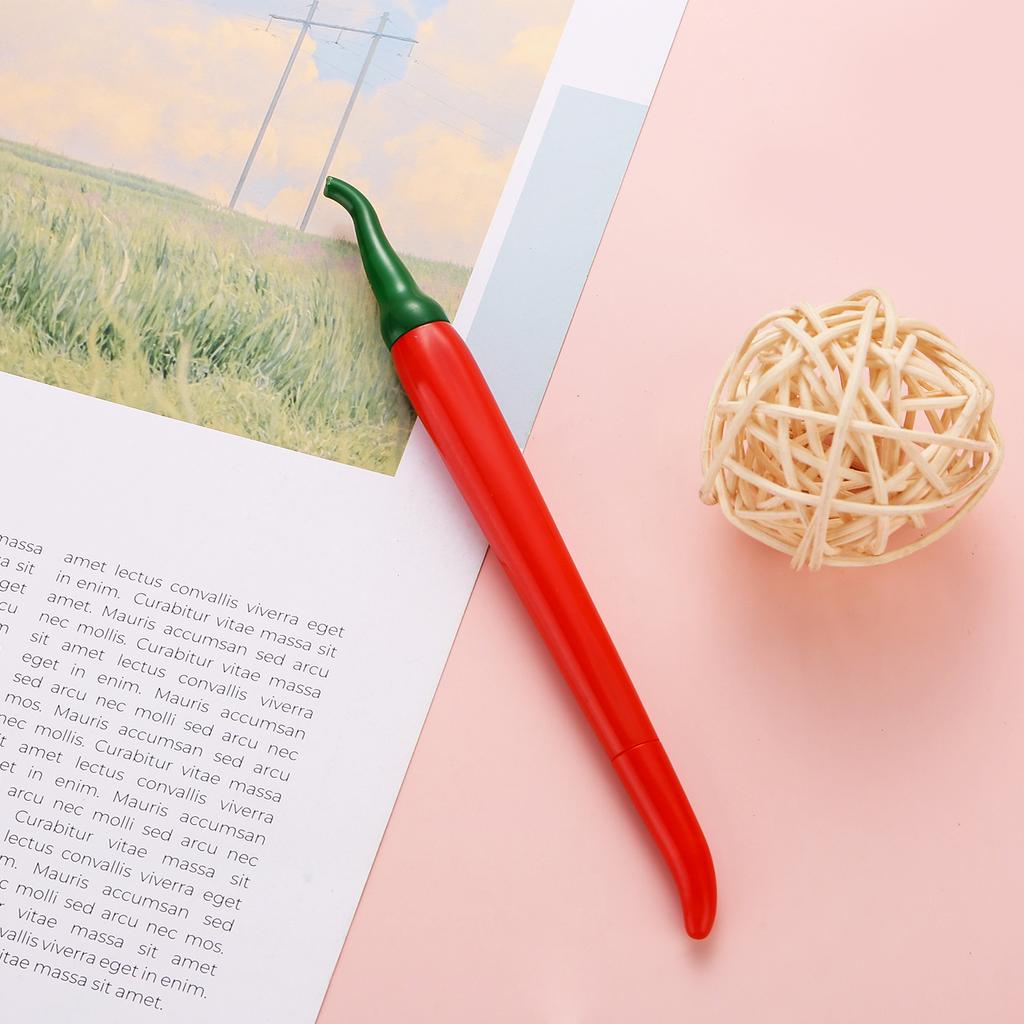 10pcs Creative Simulation Chili Pepper Gel Pen Set - 0.5mm Black Ink, Cute Fruit Shape Office Supply
