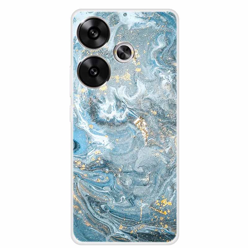 Marble Soft Phone Case For Poco F6 Transparent Case Silicone TPU Cover Funda Para Shield Clear Case for Xiaomi Poco F6 F 6 Pro