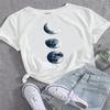 Clothing Female T Shirt Fashion Casual Tee Short Sleeve Moon Trend Cute Style 90s Printed Women Top Clothes Graphic T-shirts