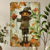 Vintage Pumpkin Scarecrow Metal Tin Sign - 8x12 Inch | Perfect for Gym, Cafe, Garage, Home & Garden Decor