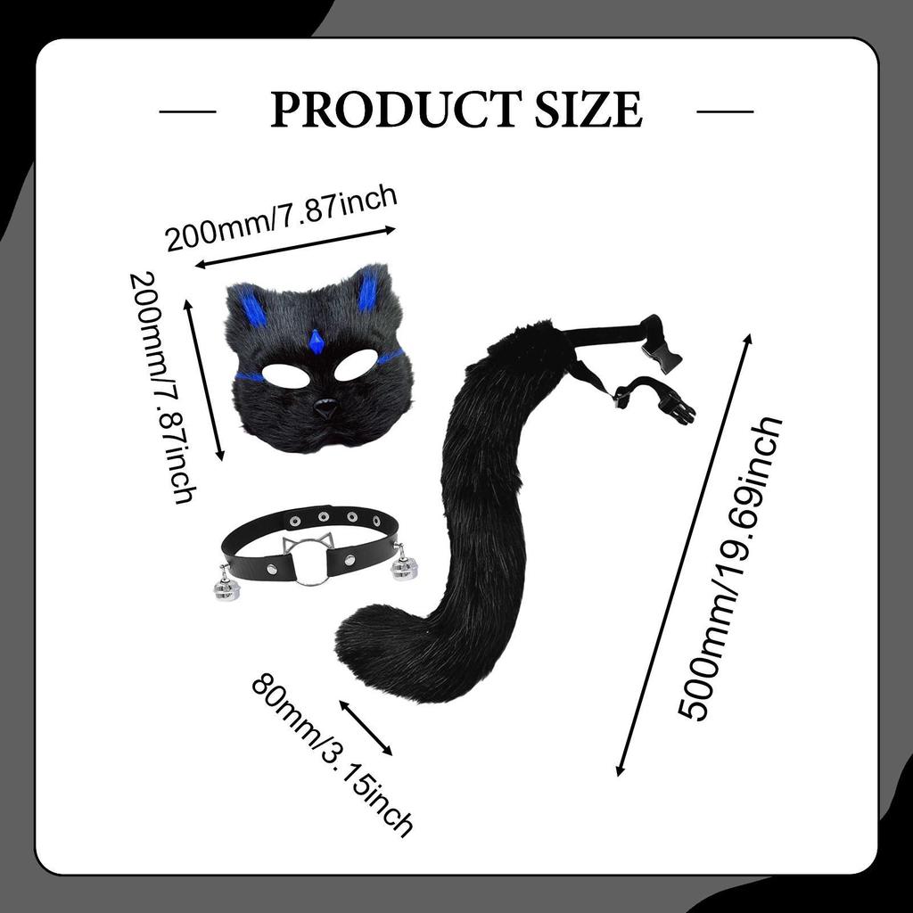 Cat and Tail Set Cosplay Costume Accessories for Party Carnival