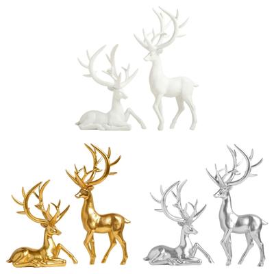 Elegant Resin Reindeer Sculptures Deer Figurine Perfect For Adding Artistic Flairs To Space Elegant Living Room Decors