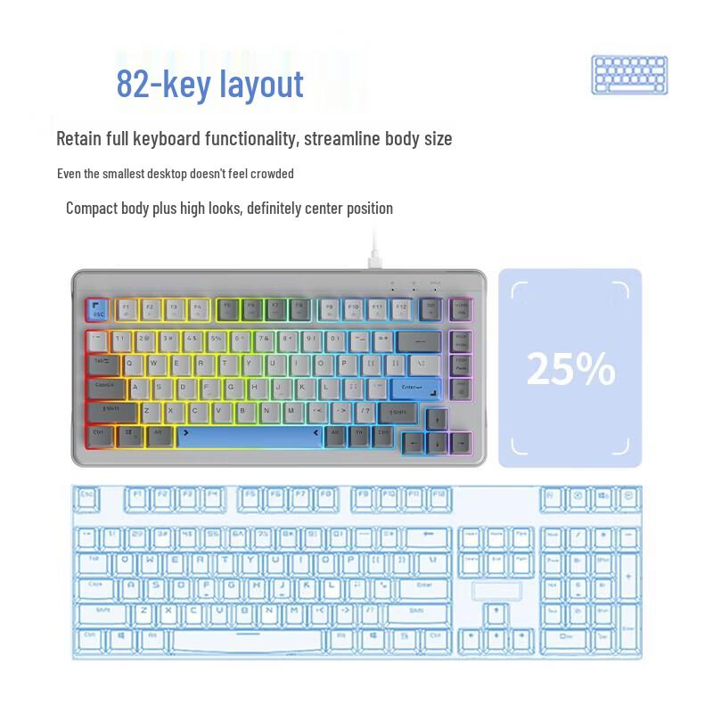 Lenovo K2-82 Wired Silent 82-Key Keyboard