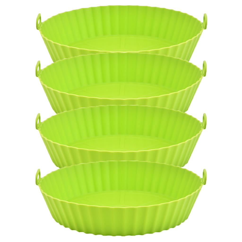 4pcs Silicone Air Fryer Pot Baking Tray Pans Fried Chicken Silicone Mold Basket Mat Airfryer Replacement Kitchen Accessories