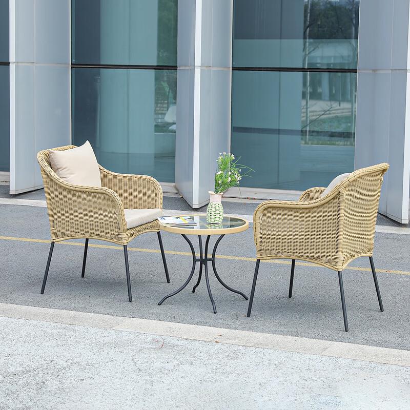 OLOMM Patio Rattan 3-Piece Set