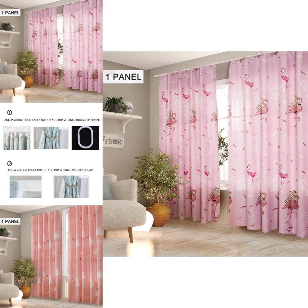 Nordic Style Blackout Window Curtain With Velcro And Hooks For Modern Homes