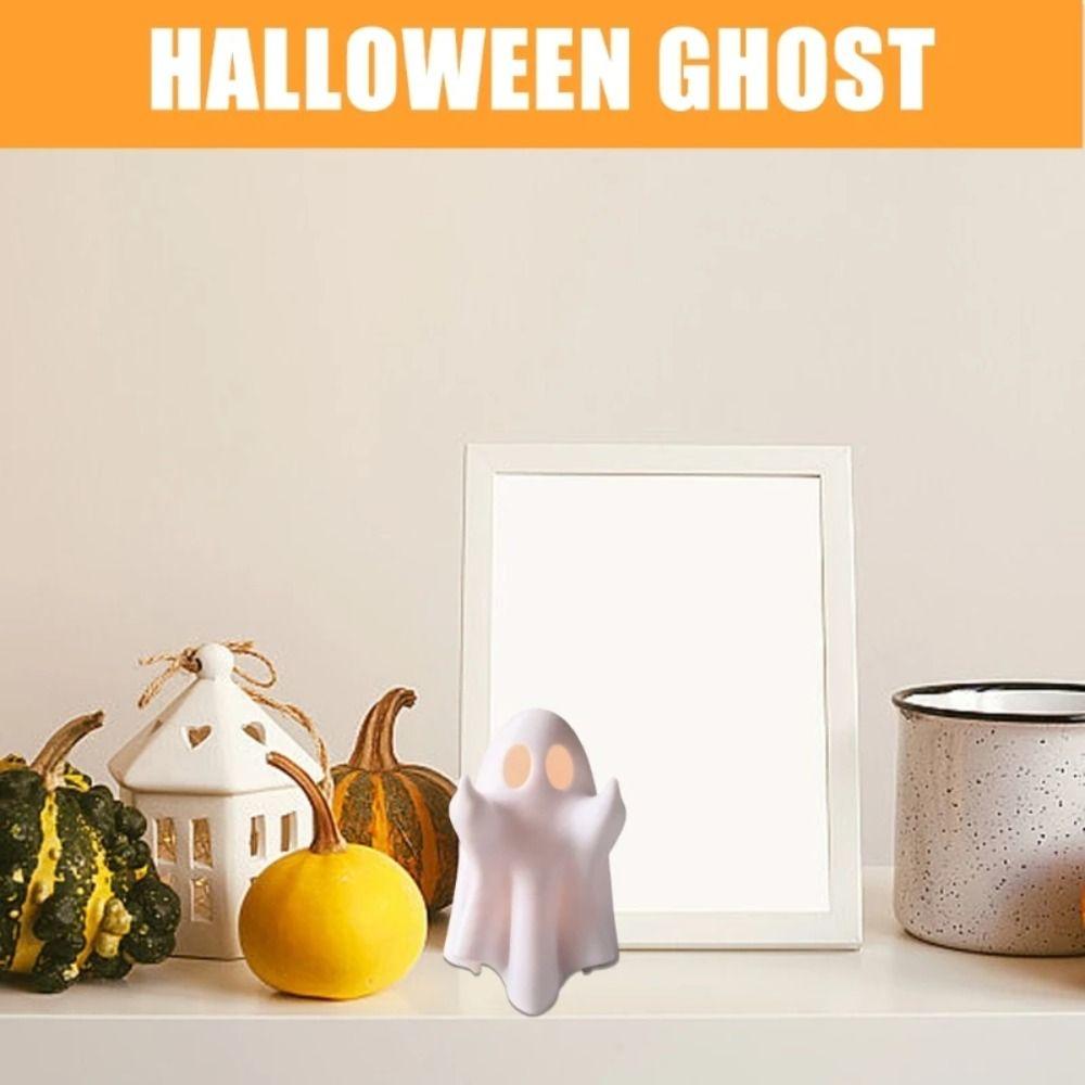 Cartoon Halloween Ghost Figurine Light Resin Night Light Ghost Sculpture Lantern Children