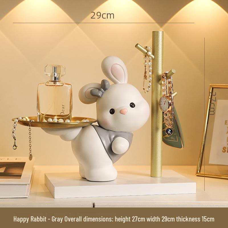 Resin Lucky Cat Key Holder for Children's Room & Entrance