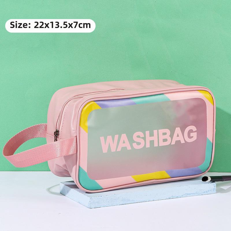 Large Capacity Waterproof PVC Travel Toiletry Bag - Transparent Cosmetic Storage Bag