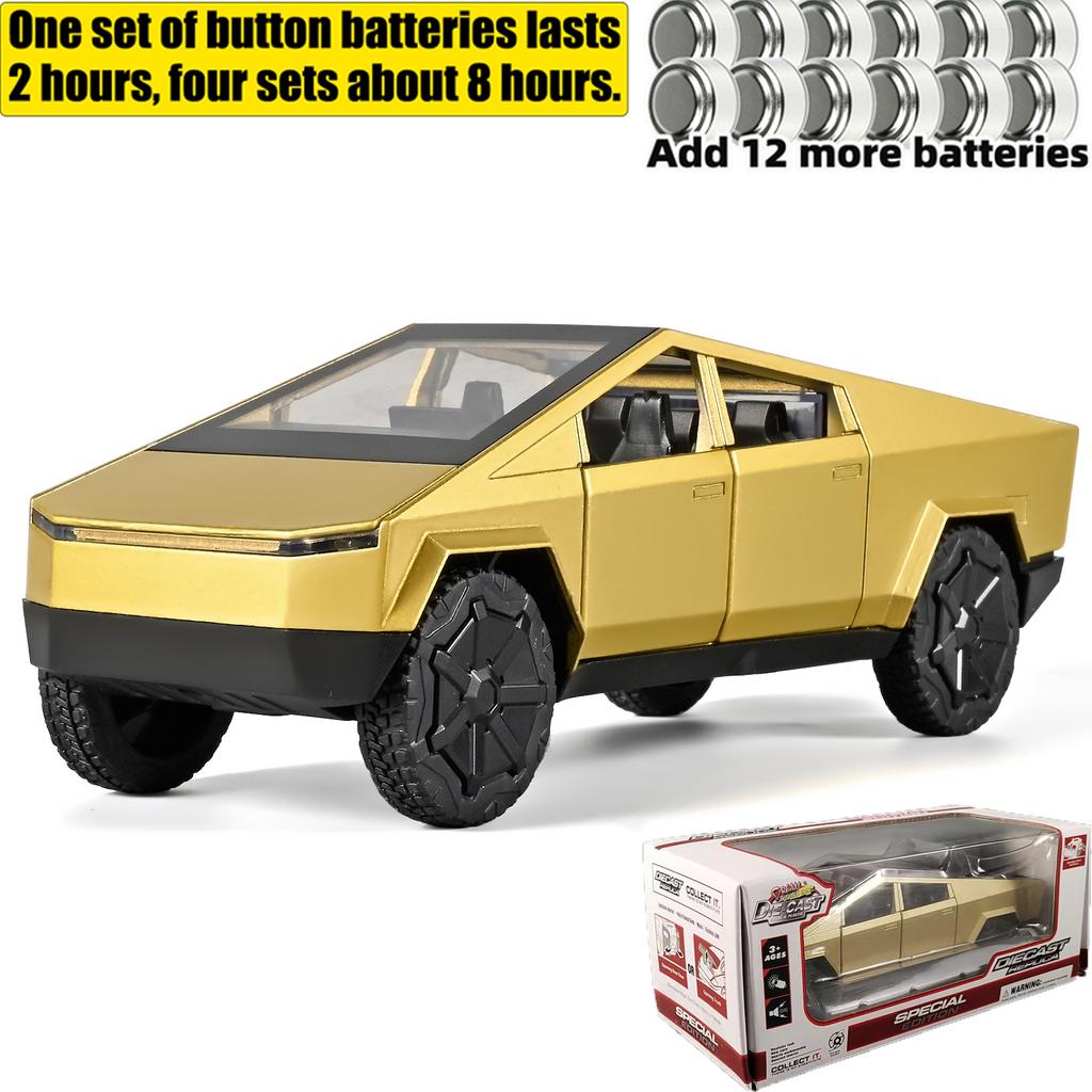 1:32 Cybertruck Toys Diecast Model Car Alloy Metal Pickup Truck Colorful Indoor Desktop Display Collection Game For Children Boy