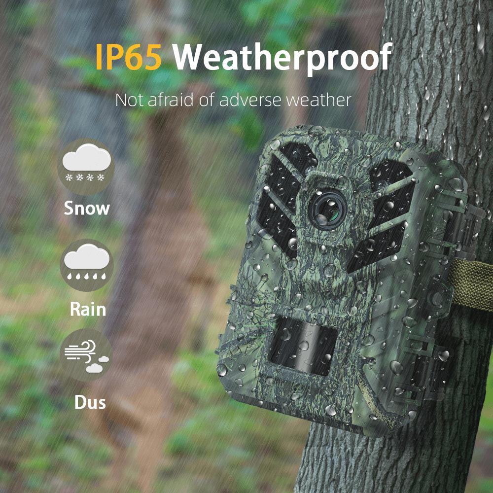 Wildkamera 24MP 1080P Nachtsicht Bewegungsaktivierte wasserdichte WiFi-Trail-Cam mit 1/3 Zoll