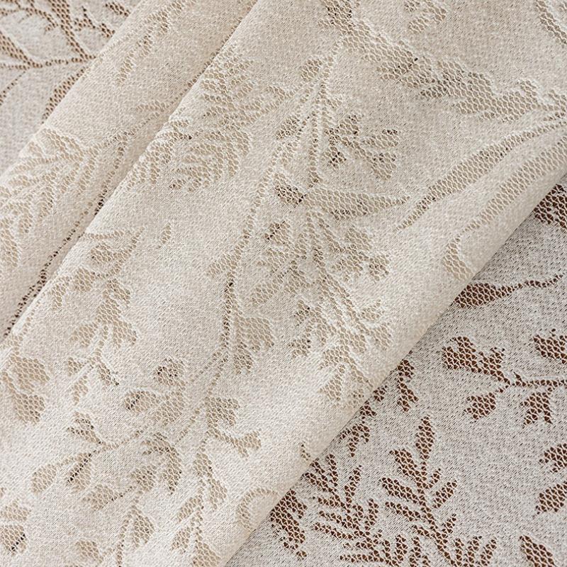 Sweet Style White Lace Window Edge Short Curtain, Pole Bag Style, Transparent Short Curtain French Style Cotton Light-transmitting Fabric Rodless