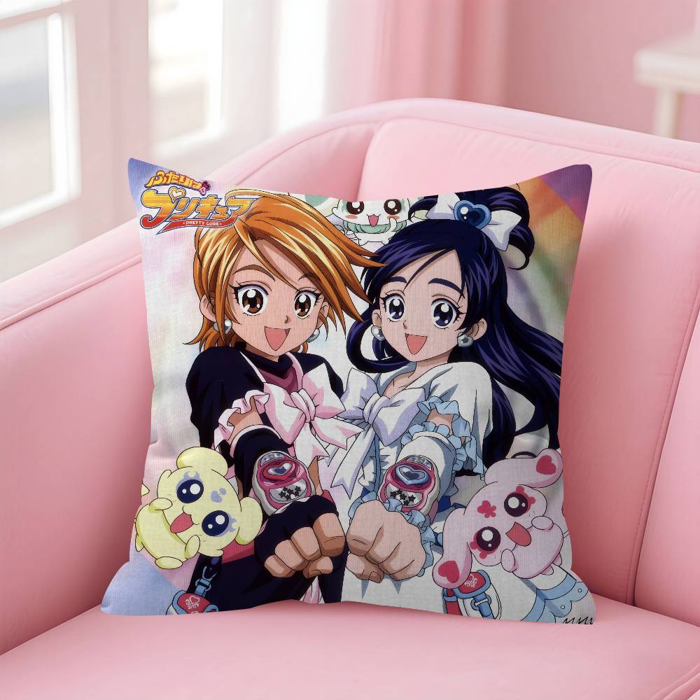 Anime Futari Wa Pretty Cure Cushion Cover Inches Farmhouse Decor Home Throw Pillow Covers For Couch Decorations