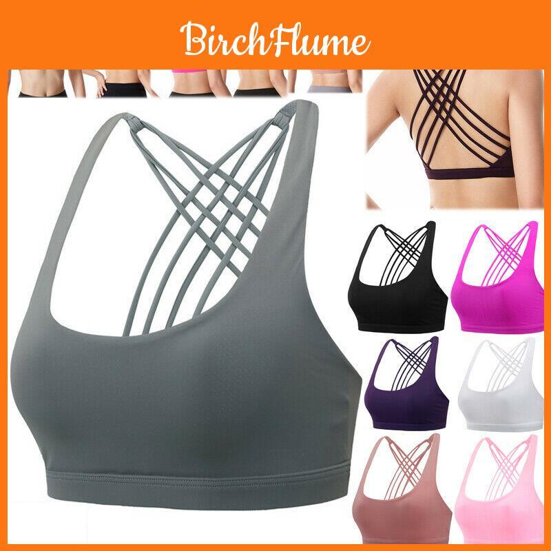 Women's Comfortably Padded Cross Back Sports Bra Vest For Gym Fitness And Yoga