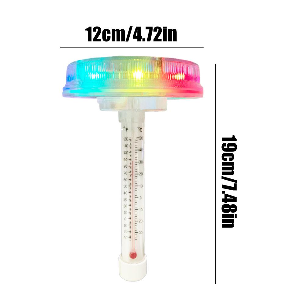 Swimming Pool Temperature Meter Solar-Powered Water Monitor Pool Temperature Temperature Meter Floating With Colorful LED Lights