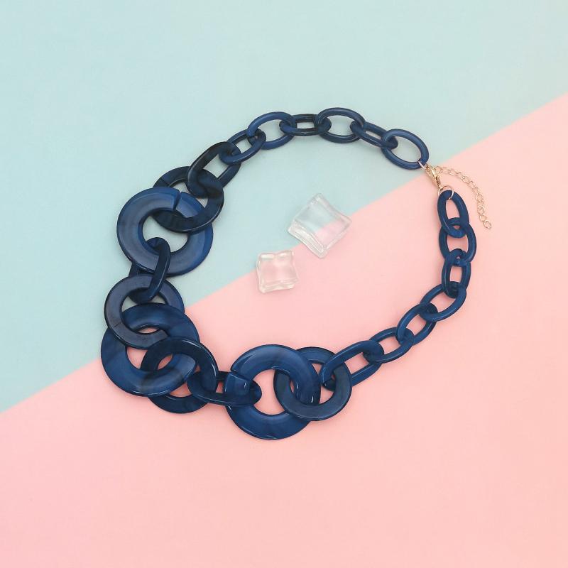 Acrylic Statement Pendant Necklace for Women Modern Geometric Vintage Accessories