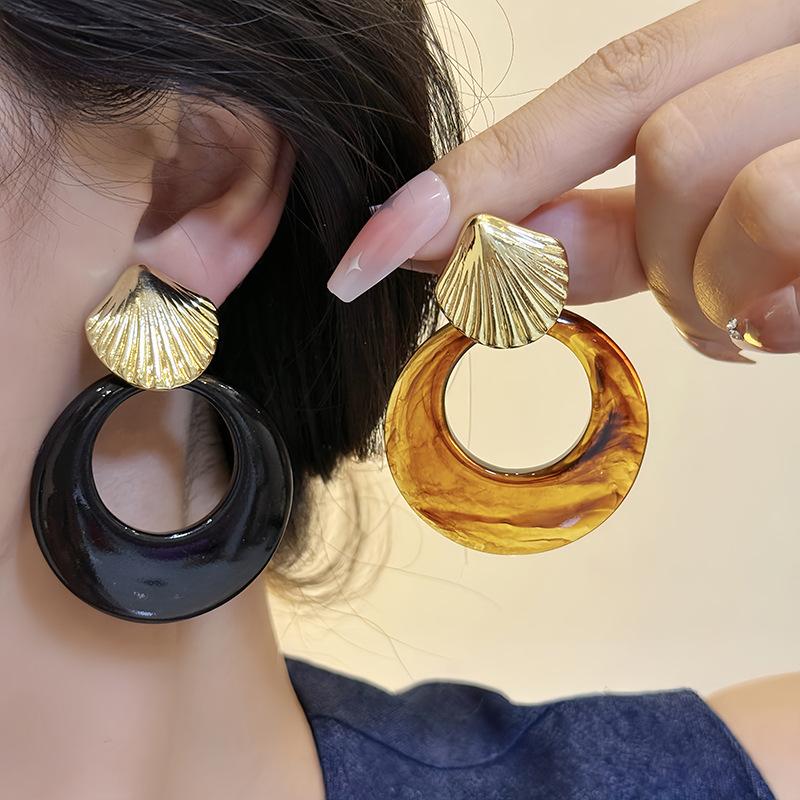 Серьги-подвески в виде ракушек, круглые, преувеличенные, с темпераментом, креативные, высококлассные, преувеличенные клипсы-диски в виде спирали от комаров, без проколов
