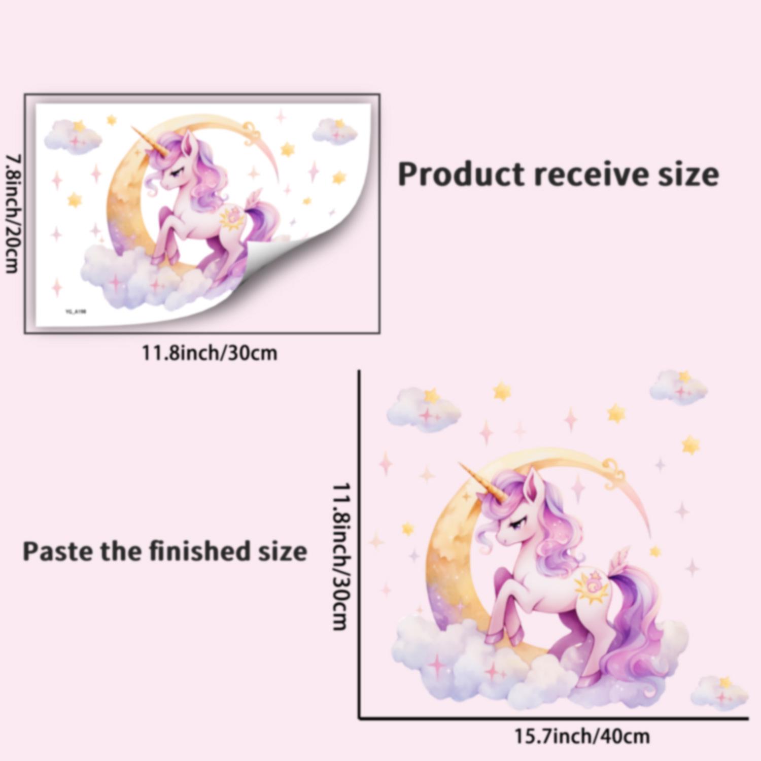 

Светящиеся розовые наклейки-декали для комнаты в виде единорога, облака и звезды