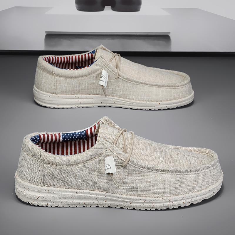 Men's Korean Style Casual Loafers - Breathable, Lightweight Canvas Slip-on Shoes