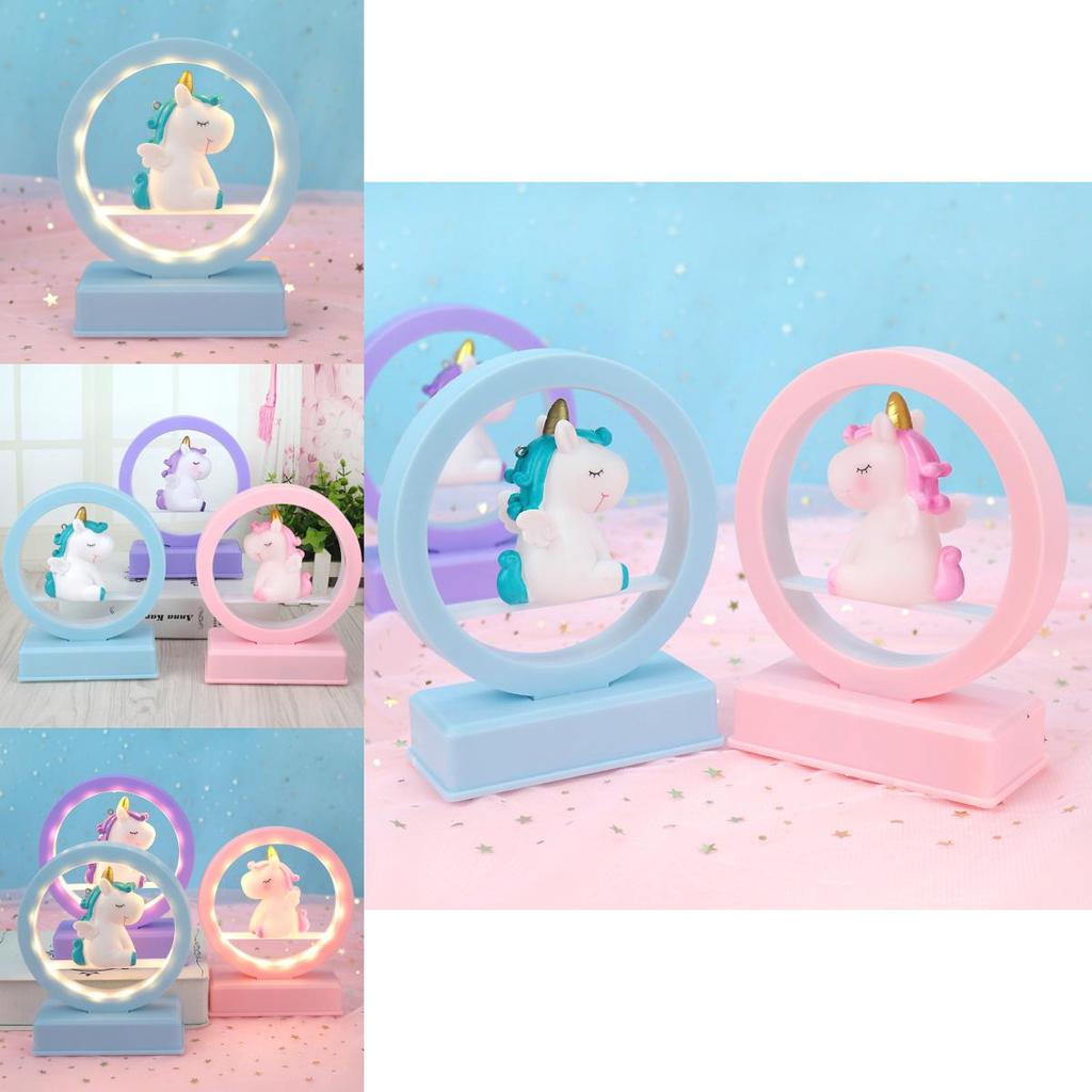 Cute Cartoon Unicorn Led Night Light Music Box Desktop Decor Ornament For Romantic Gift And Home Decor